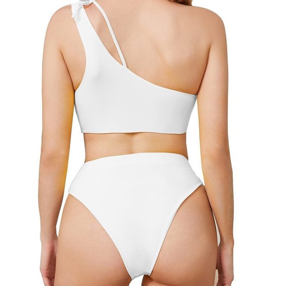 Shoulder Bikini Swimsuit Set for Women Brazilian - White - Picture 2 of 6